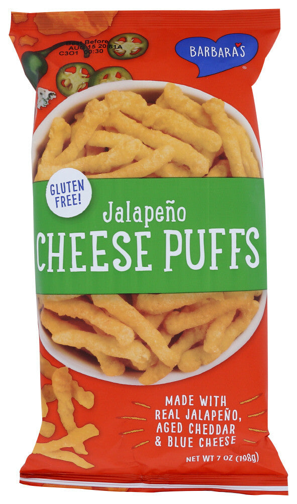 Barbara's Jalapeno Cheese Puffs Gluten Free (12x7 Oz)