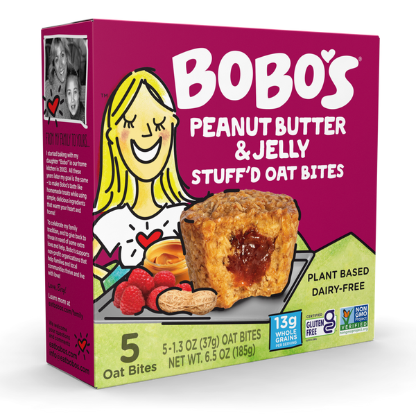 Bobo's Oat Bars Bites, Peanutbutter & Jelly (6x5x1.3 OZ)